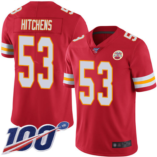 Men Kansas City Chiefs #53 Hitchens Anthony Red Team Color Vapor Untouchable Limited Player 100th Season Nike NFL Jersey->kansas city chiefs->NFL Jersey